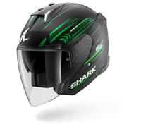 SHARK Casco Jet SKWAL I3 Light-Blur Nero/Verde/Bianco Opaco 2XL