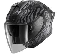 Casco Jet Shark Skwal Jet Cup Speed-Francy Nero Antracite Silver Opaco XS