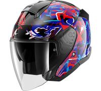 Casco Jet Shark Skwal Jet Pranz Nero Blu Rosso XL
