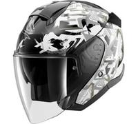Casco Jet Shark Skwal Jet Pranz Nero Bianco Oro XXL