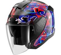 Casco Jet Shark Skwal Jet Pranz Nero Blu Rosso XL