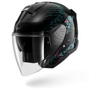 Shark Casco Jet Skwal Reptaia Nero Viola Glitter M