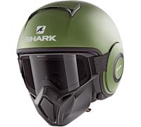 Shark Street-Drak Blank Mat Casco jet, verde, taglia XS