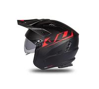 CASCO MOTO UFO JET SHERATAN TRIAL SCOOTER NERO OPACO VISIERA FUMÈ A SCOMPARSA