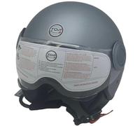 CASCO JET SIRIO MATT MOTO SCOOTER OMOLOGATO ECE VISIERA REMOVIBILE (GRIGIO XL)