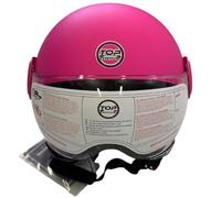 Casco Jet Sirio Matt Moto Scooter Omologato Ece Visiera Removibile (Rosa Tg.S)