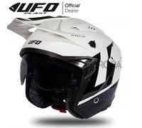Casco Jet Ufo Sheratan Bianco Nero Lucido Per Scooter