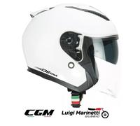 Casco jet viaggio d/jet CGM DNA 136A Bianco Lucido Doppia Visiera L 59