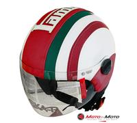 Casco Lambretta con tricolore laterale e visiera retta Taglia S