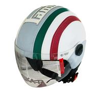Casco Lambretta con tricolore laterale e visiera retta Taglia XS
