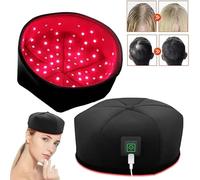 Casco laser anticaduta capelli, Cappello per terapia luce rossa, 120 LED per ricrescita capelli con luce infrarossi vicini, doppia lunghezza d’onda 660 nm & 850 nm, modalità respiro-pulsata (nero)