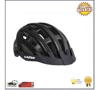 Casco Lazer Compact Ciclismo Bici Mtb E-Bike Bicicletta Nero Misura 54-61cm