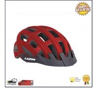 Casco Lazer Compact Ciclismo Bici Mtb E-Bike Bicicletta Rosso Misura 54-61cm