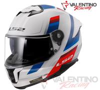 CASCO LS2 FF808 INTEGRALE STREAM II VINTAGE WHITE BLU RED M 57/58 DOPPIA VISIERA