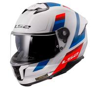 CASCO LS2 FF808 INTEGRALE STREAM II VINTAGE WHITE BLU RED L 59/60 DOPPIA VISIERA