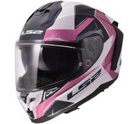 casco ls2 ff817 challenger ii flaman - nero / bianco / rosa XL