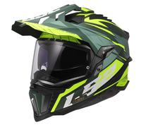 Casco LS2 MX701 EXPLORER SPIRE VERDE OPACO/GIALLO FLUO