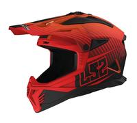 CASCO LS2 MX708 FAST II DUCK ARANCIONE ROSSO OPACO TAGLIA M
