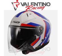 CASCO LS2 OF 603 INFINITY II JET FOCUS WHITE BLUE RED 06 TG. S 55/56 CM
