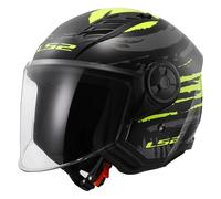 §Casco Jet LS2 OF616 Airflow II Brush Nero-Giallo Fluo§