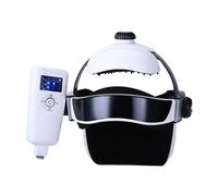 Casco massaggiatore elettrico per la testa, massaggiatore multifunzione per cuoio capelluto con musica, intensità regolabile, telecomando, massaggio puntiforme, calore, vibrazioni e pressione