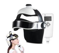 Casco Massaggiatore Elettrico per La Testa per Emicranie e Massaggio Alla Testa, Massaggiatore Del Cuoio Capelluto con Musica, Massaggio Puntuale, Calore, Vibrazione, Pressione Dell'aria
