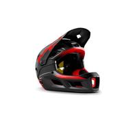 Casco met parachute mcr mips con sottogola removibile nero lucido opaco rosso