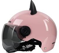 Casco mezzo moto vintage per adulti con visiera parasole, orecchio di gatto Retro Light Open Face Casco ciclomotore Uomo Bambini Donna Scooter Vespa Caschi moto elettriche DOTECE approvato G