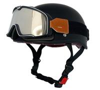 Casco Mezzo Retrò Per Ciclomotore Approvato DOTECE Aperto Casco Con Occhiali Caschi Jet E Demi-Jet Caschi Cromwell Retrò Moto Elmetto Scodella Uomini Donne Quattro Stagioni W,L:59-60CM
