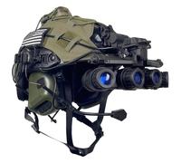 Casco Militare FAST 6 in 1 Con Auricolari e Luce, Casco da Softair e Paintball per Addestramento Sul Campo, Cosplay e Giochi di Tiro