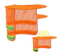 Casco misuratore - 2 pezzi Full Rand Neck scudo con strisce riflettenti | Sicurezza di sicurezza con protezione solare ad alta visibilità | Copertura ombra del casco per lavoratori edili all'aperto