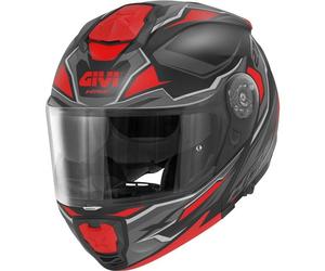 CASCO MOD.X27 SECTOR NERO OPACO TITANIO ROSSO | GIVI | HX27FSEBR | MotoCharlie