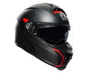 Casco modulare AGV TOURMODULAR FREQUENCY in fibra Grigio Rosso Opaco S