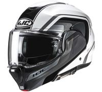 Casco Modulare Convertibile HJC F100 Reff MC1 Nero Bianco In Fibra XS