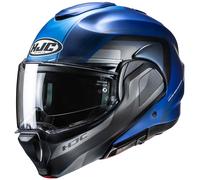 HJC F100 Reff Casco, nero-blu-argento, taglia 2XL per maschi