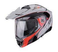 Casco Modulare Convertibile Scorpion ADX-2 Kamps Grigio Rosso XL