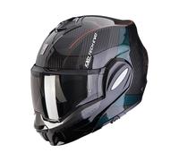 Casco Modulare Convertibile Scorpion Exo-Tech Evo Cad Nero Verde In Carbonio L