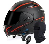 Casco Modulare Da Moto Bluetooth, Omologato ECE 22.06, Integrale Apribile Con Doppia Visiera, Con Doppi Altoparlanti E Microfono, Per Adulti, Uomini E Donne. 2,L/(59~60cm)