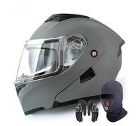 Casco Modulare Da Moto, Casco Apribile Con Doppia Visiera, Omologato ECE 22.06, Casco Integrale Leggero Per Strada, Moto Da Cross, ATV, Fuoristrada, Motocross Per Adulti. C,L/(59~60cm)