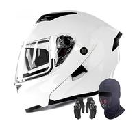 Casco Modulare Da Moto, Casco Apribile Con Doppia Visiera, Omologato ECE 22.06, Casco Integrale Leggero Per Strada, Moto Da Cross, ATV, Fuoristrada, Motocross Per Adulti. T,L/(59~60cm)