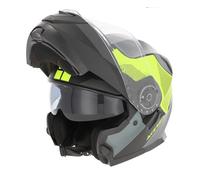 Casco Modulare Flip Up Acerbis Serel Doppia Visiera Nero E Giallo Fluo Taglia S