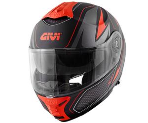 Casco modulare Givi X21 CHALLENGER SHIVER Nero opaco rosso titanio S