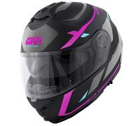 CASCO MODULARE GIVI X21 EVO NERO OP. TITANIO ROSA (MENTONIERA ALZABILE) TG.M-58