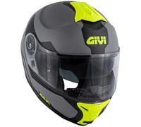 Givi X.21 Challenger Spirit, casco flip-up S (56) male Opaco Grigio/Nero/Giallo Fluo