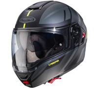 CASCO MODULARE LEVO X MANTA MATT BLACK ANTHRACITE YELLOW FLUO | CABERG | MotoCha
