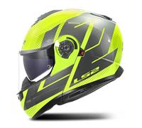 LS2, Casco Moto Modulare STROBE II CODE Gloss H-V Yellow Grey, S