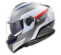 LS2, Casco Moto Modulare STROBE II MONZA White Blue Red, M