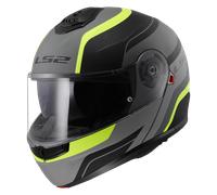 LS2 FF908 Strobe II Monza, casco ribaltabile M male Opaco Nero/Grigio/Giallo Fluo