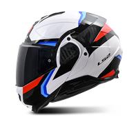 LS2, Casco Moto Modulare ADVANT II TRIPLE White Blue Red, S