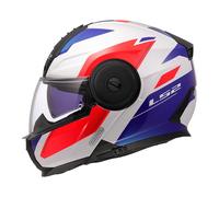 LS2 FF902 SCOPE II DURIA MODULARE WHITE BLUE RED BIANCO BLU ROSSO LUCIDO MIS. M